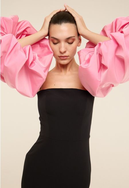 Detachable Balloon Sleeve Gown Dress