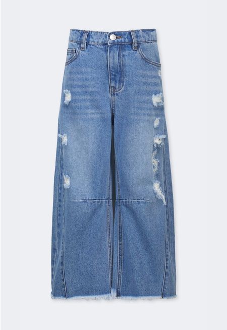 Frayed Hems Denim Jeans