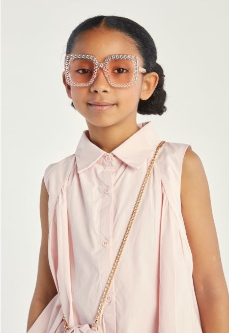 Drawstring Hems Sleeveless Shirt