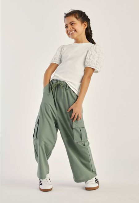 Solid High Waisted Pants