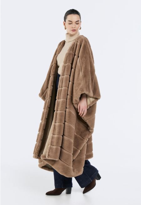 Faux Fur Poncho