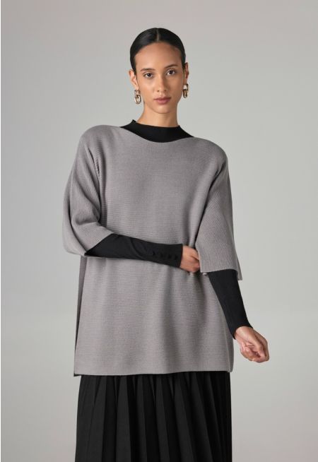 Solid Short Sleeves Knitted Top