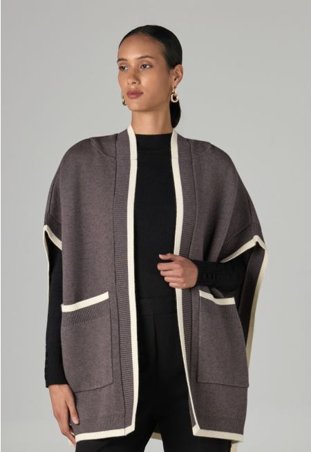 Contrast Open Center Poncho