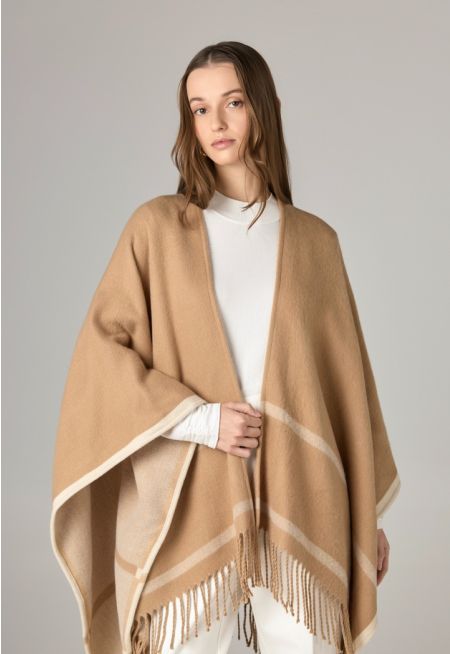 Knitted Poncho with Tassels