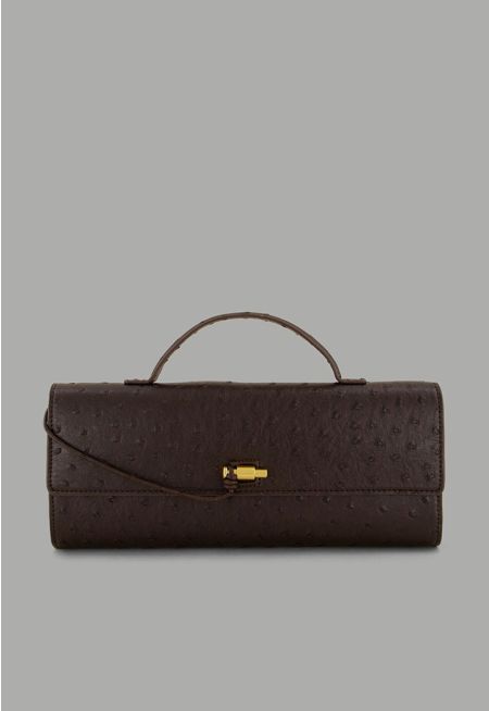 Top Handle Textured Clutch