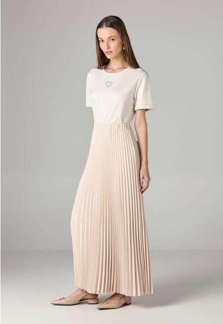 Pleated Flared Basic Skirt