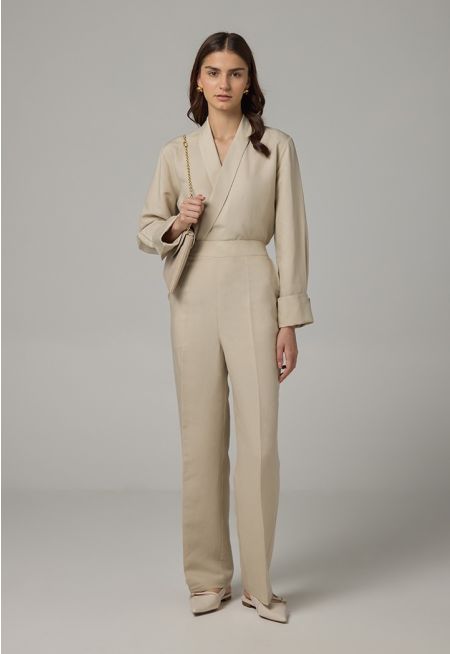 Wide Leg Basic Trousers