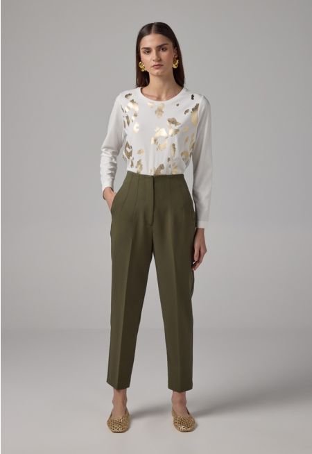 Basic High-Waist Trousers