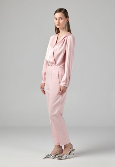 Solid High Waist Trousers