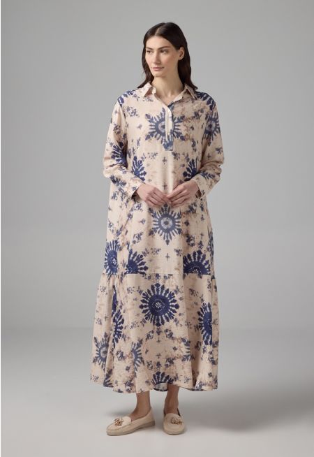 Printed Long Sleeve Dress