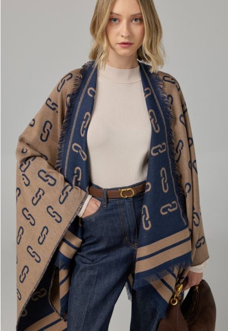 Reversible Printed Winter Poncho