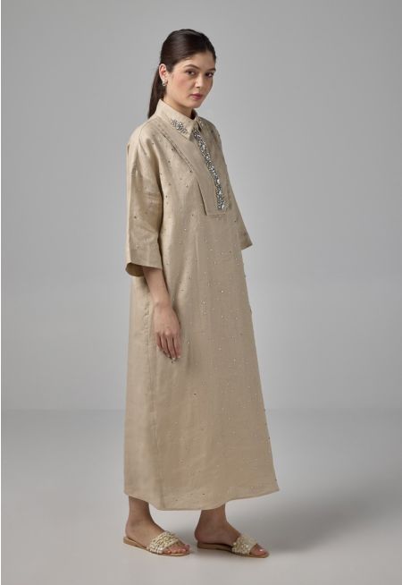 Solid Crystal Embellished Dress 