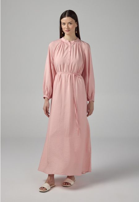 Solid Crinkled Maxi Dress