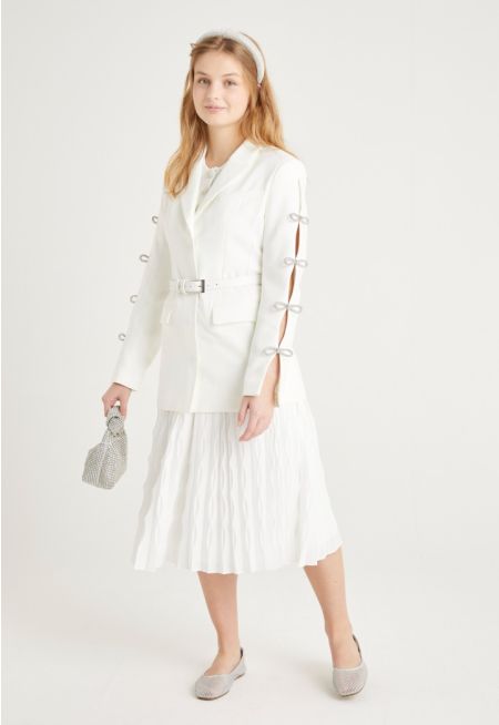 Pleated Textured Skirt