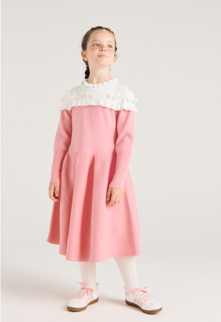 Contrast Knitted Dress