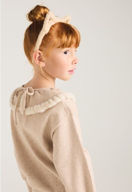 Faux Fur Knitted Sweater