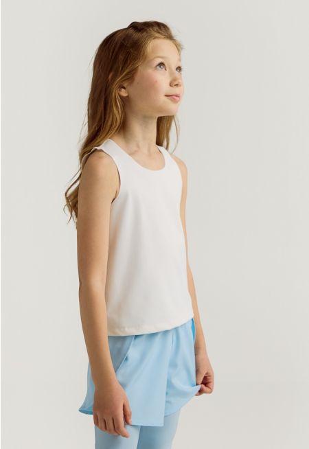 Solid Sleeveless T Shirt