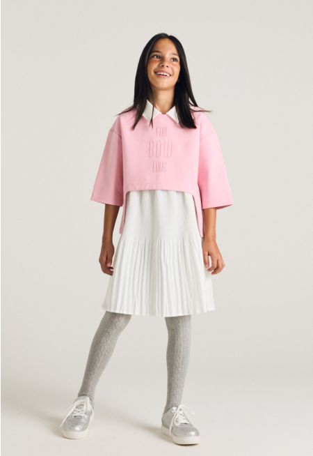 Embossed Ribbed Dress