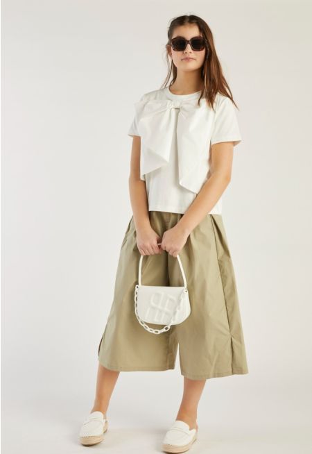 Elastic Waist Wide Leg Trousers