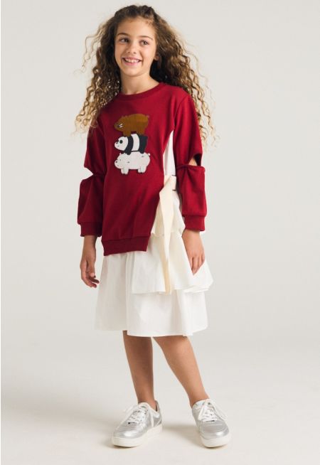 Rubber Print Sweatshirt Dress