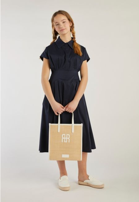 Sleeveless Pleated Shirt Dress