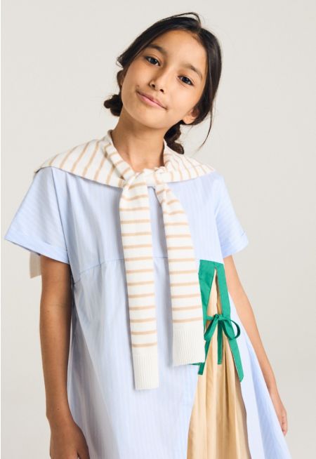 Striped Knitted Tie Scarf