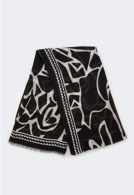 Two Toned Abstract Scarf
