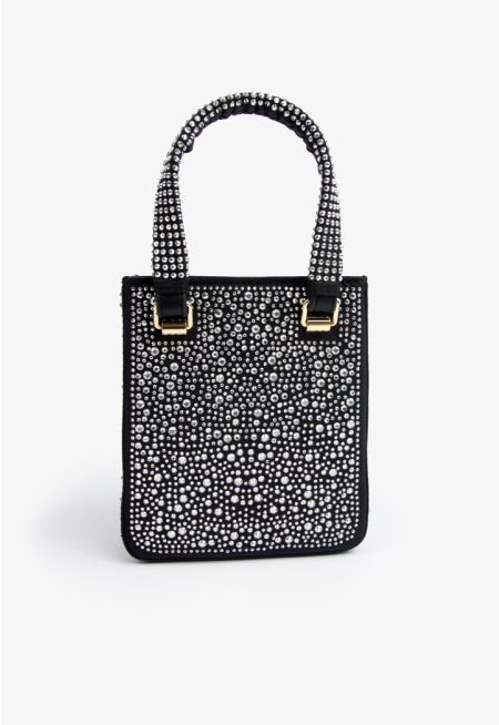 Sparkling Crystal Embellished Crossbody Bag