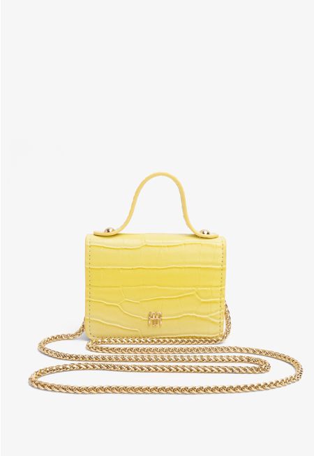 Solid PU Leather Micro Crossbody bag