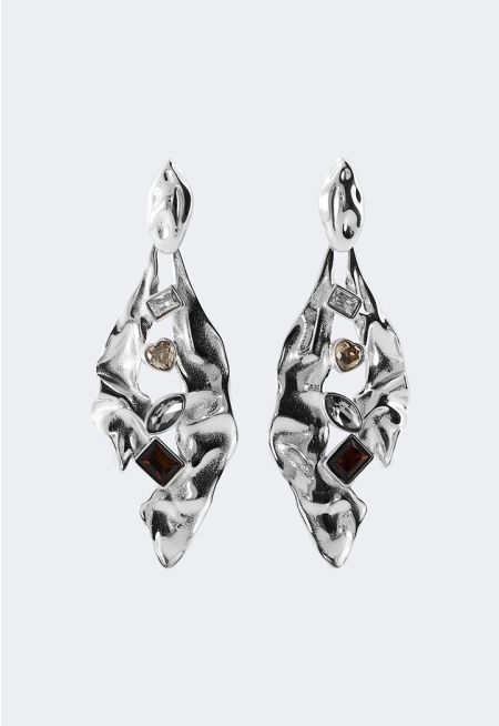Tulip Drop Hammered Earrings