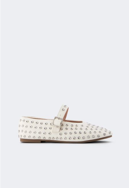 Crystal Encrusted Flat Ballerinas