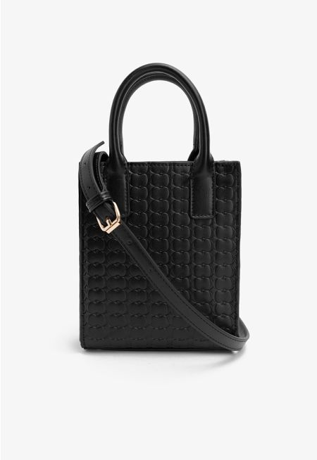 Textured Monogram Crossbody Bag