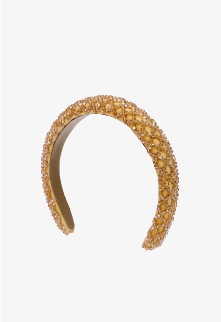 Quilted Geometrical Crystal Embellished Headband