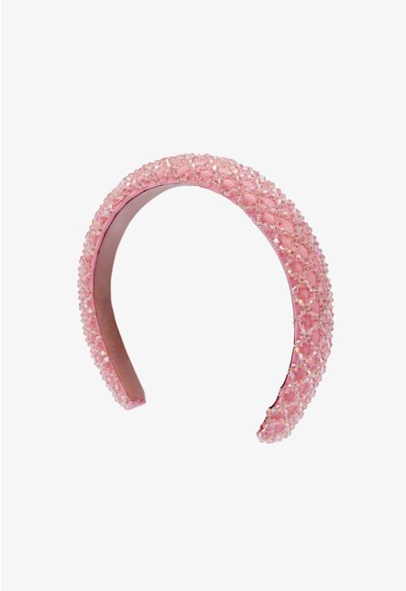 Quilted Geometrical Crystal Embellished Headband