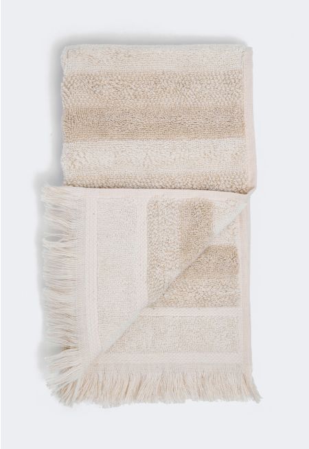 COTTON & LINEN WITH FRINGE FACE TOWEL