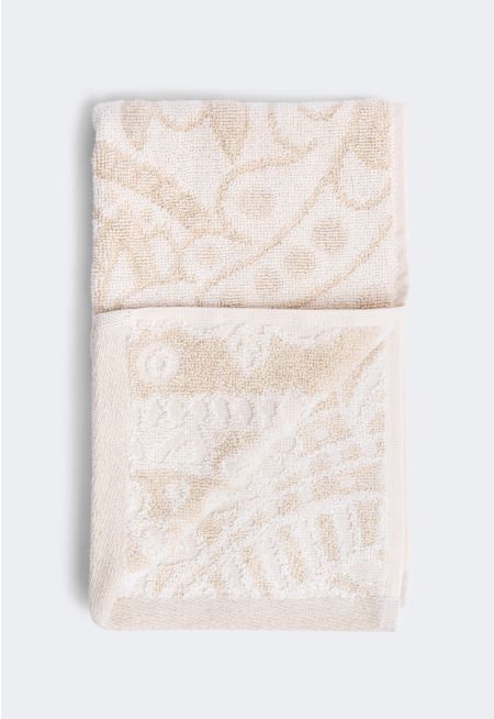 COTTON & LINEN FLORAL FACE TOWEL