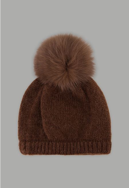 Pom Pom Embellished Beanie