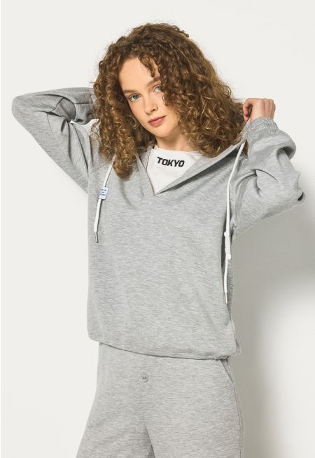 Contrast Crew Neck Hoodie