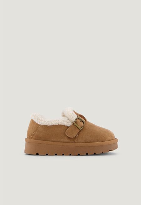 Shearling Suede Clogs