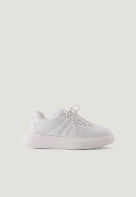 Faux Pearls Embellished Sneakers