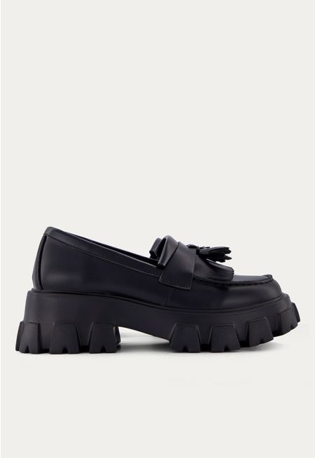 Chunky PU Leather Loafers