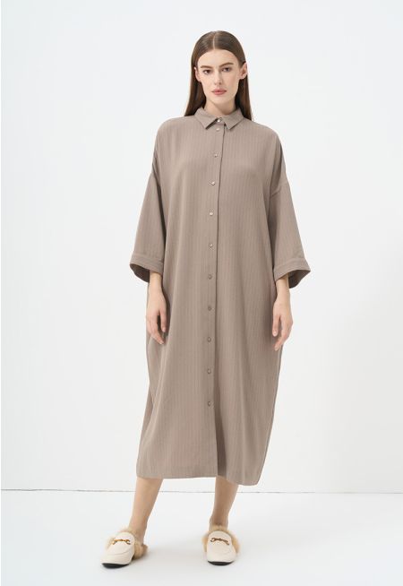 Long Sleeve Basic Shirt Dress