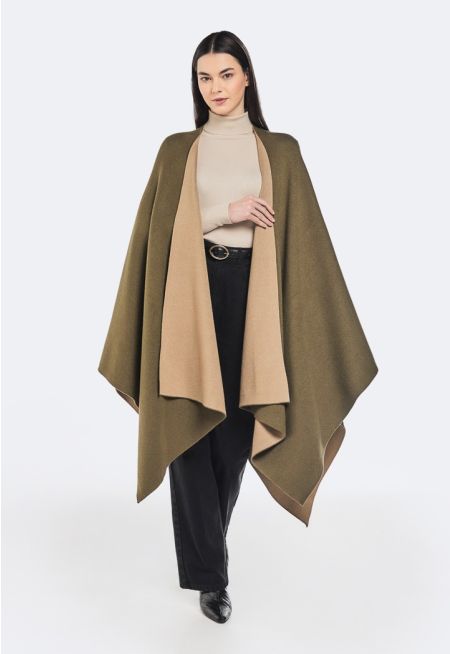 Two Toned Knitted Poncho