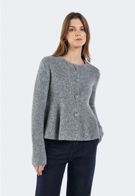 Knitted Peplum Cardigan