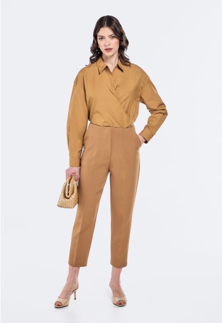 Seam Detail Solid Trousers