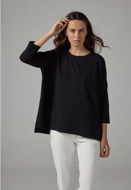 Solid Three Quarter Sleeves Blouse