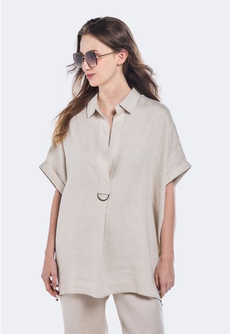 V-Neck Continuous Short Sleeves Shirt