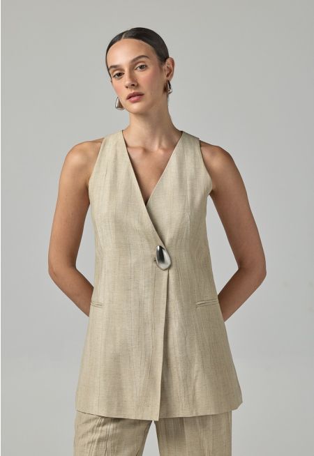 Solid Front Pocket Gilet