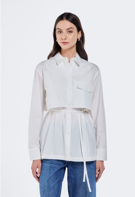 Overlay Double Waist Shirt