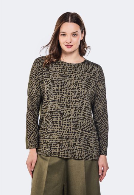 Polka Dot Kimono Sleeve Blouse